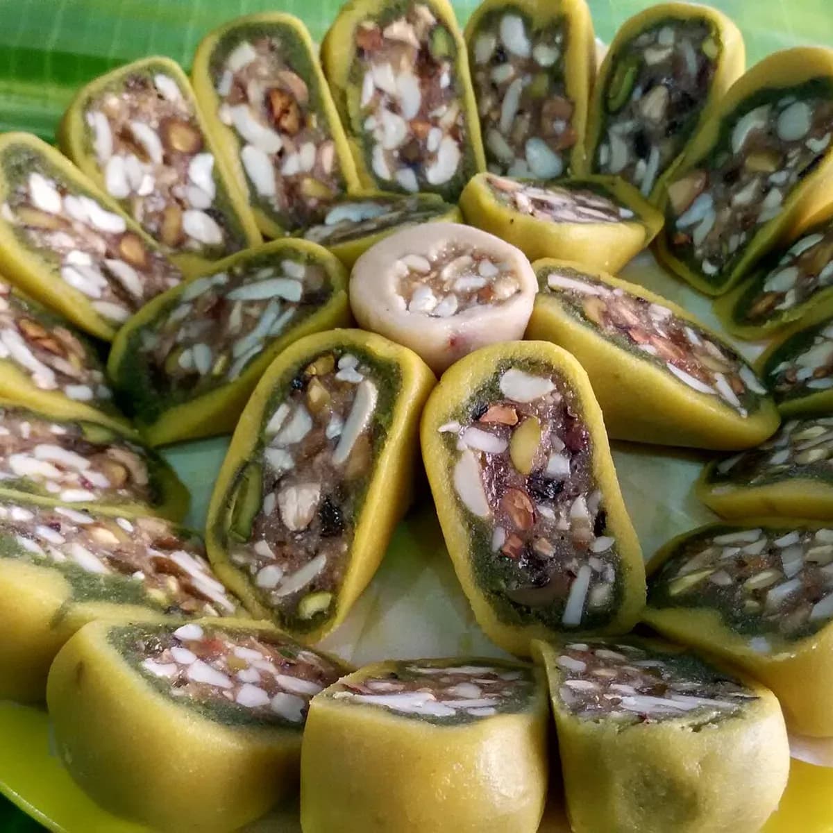 Dry fruit sweets stuffed with cashews, almonds and raisins